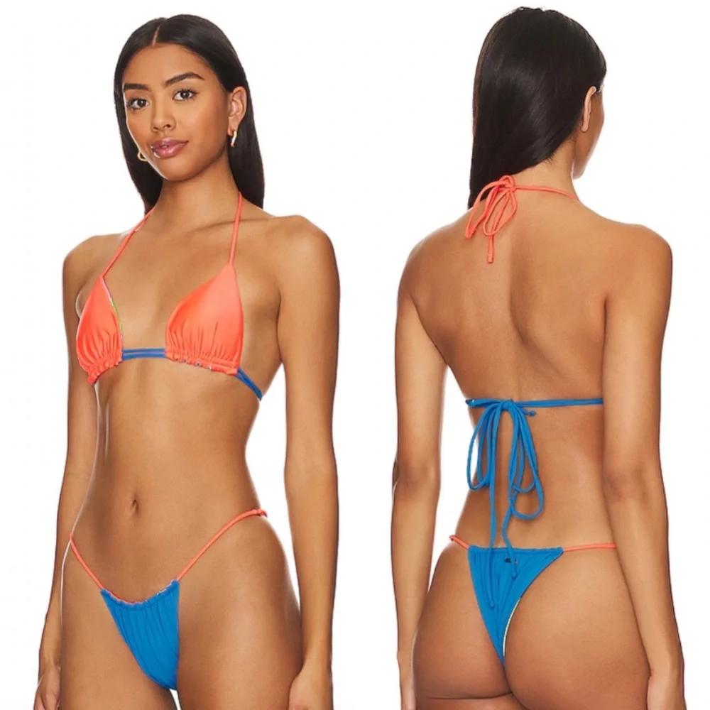MAAJI Fire Ocean Set - Rio String Bikini Top & Khloe Cheeky Thong Bottom M